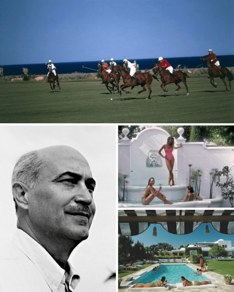 Joseph McMicking founder of Sotogrande with classic Slim Aarons lifestyle images of polo and luxury living in Sotogrande